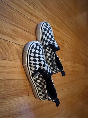 Mudd Toddler 9 Black and White Checker Slip-On Shoes by Vans-style